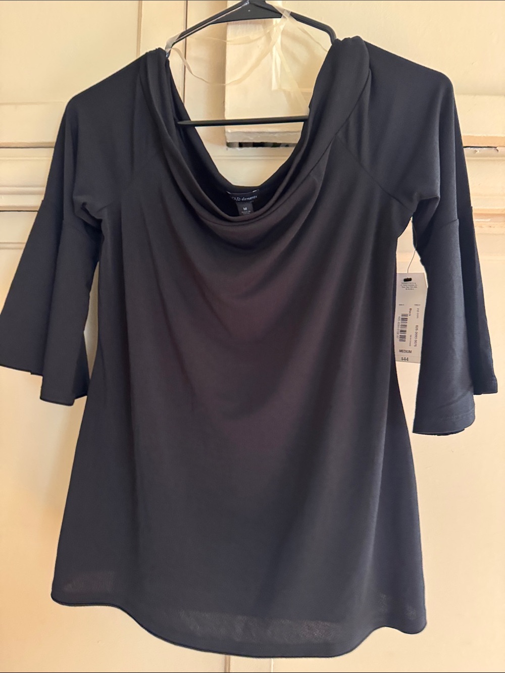 Black Cowl Neck Women's Top - Bold Elements
